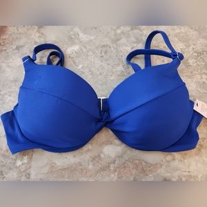 VS Swim 34B Twist Removable Push Up Bikini Top Blue Oar